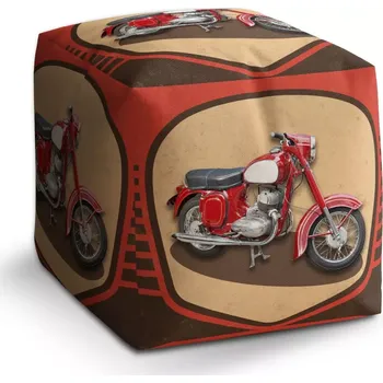 Taburet Sablio Taburet Cube Jawa panelka Vintage: 40x40x40 cm