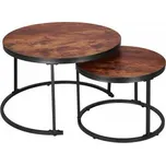 Sada konferenčních zásuvných stolků SPRINGOS HF0034 hnědo-černá