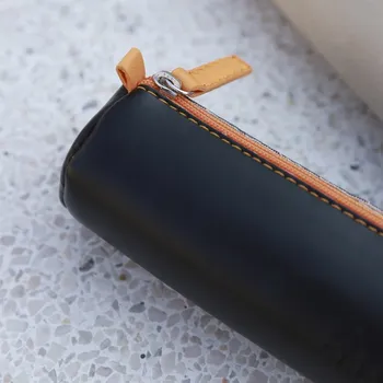 Penál Kulatý penál Rhodiarama Midnight italská koženka