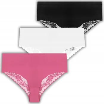 Dámské spodní prádlo 3x Dámské kalhotky Kalhotky MAXI BIKINI Klasické s ozdobnou krajkou MORAJ 5XL