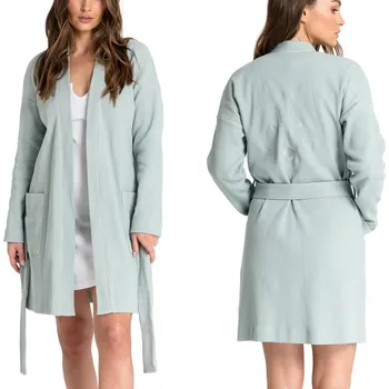 Dámský župan VÝPRODEJ MÓDNÍ DÁMSKÝ ŽUPAN POHODLNÝ BAVLNĚNÝ TEPLÝ MĚTOVÝ 44 XXL