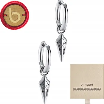 Náušnice BLINGART Pánské visací Náušnice GOTICKÉ kroužky ZACVAKÁVACÍ OCEL 316L