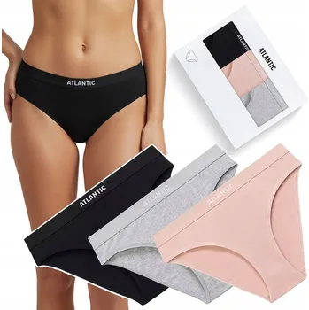Dámské spodní prádlo X3 Dámské sportovní Kalhotky ATLANTIC 3CLP-012 Bavlněné kalhotky sada - S