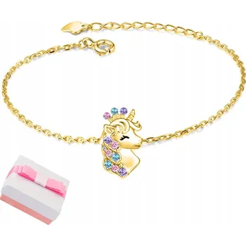 Náramek STŘÍBRNÝ NÁRAMEK 925 JEDNOROŽEC PRO DÍVKU