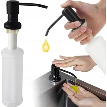 Dávkovač mýdla DÁVKOVAČ NA TEKUTINU NA NÁDOBÍ DO DŘEZU ČERNÝ NA MÝDLO OCELOVÝ ČERNÝ