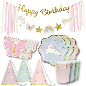 Party dekorace PartyDeco Party sada Jednorožec pro 6 osob Narozeninová
