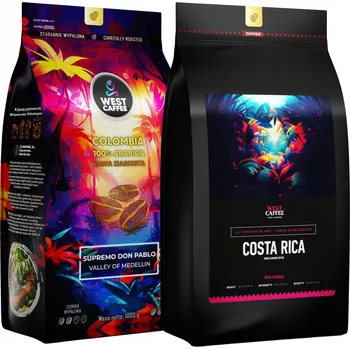 Káva Káva zrnková Arabica West Caffee Kostarika + Kolumbie 1000 g