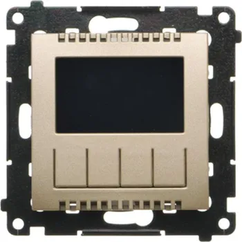 Termostat Termostat digitální programovatelný, s displejem, šroubové svorky, Simon 55 TETD1A.01/144, champagne metalizovaná