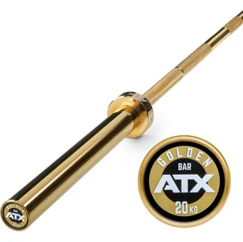 Tyč činky Powerliftingová osa ATX LINE Golden 2200/50 mm, úchop 29 mm