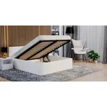 Manželská postel 180x200 s úložným prostorem PANAMA roštem BÍLÁ