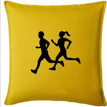 Polštář Bezci - žena a muž (Moňas) - Polštář 50x50 - 50x50 - Pouze potah ( Žlutá )