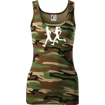 Dámské tričko Bezci - žena a muž (Moňas) - Dámské Maskáčové tílko - XL ( Hnědý maskáč )