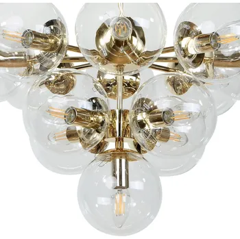 Domiluce Stropní světlo Zumba, sklo/kov, zlatá/čirá, 13 žárovek zlato, čiré 13 x 10 W LED - Doprava zdarma