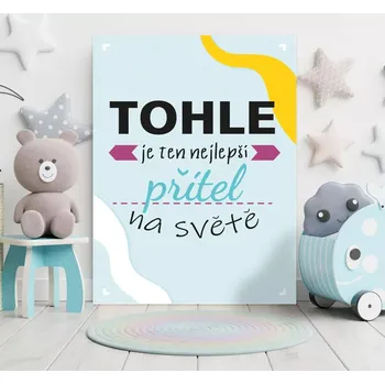 Plechová cedule Sablio Dárková cedulka Tohle je ten nejlepší přítel na světě: 30x40 cm