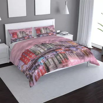 Povlečení Sablio Povlečení Barevné domky na pobřeží - 140x220 / 90x70