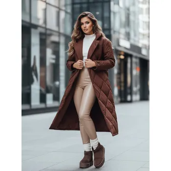 Dámská zimní bunda prošívaná, dlouhá Dstreet TY4917 Barva: Béžová, Velikost: L