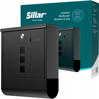 Poštovní schránka Sillar černá poštovní schránka A4 z pozinkované oceli s přihrádkou na noviny