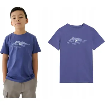 Dámské tričko Bavlněné tričko 4F M2404 letní tričko s potiskem modré 152.