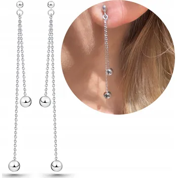 Náušnice Stříbrné náušnice visací kuličky 925