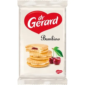 Sušenky Dr Gerard Bambino s třešňovou náplní 235g Leader
