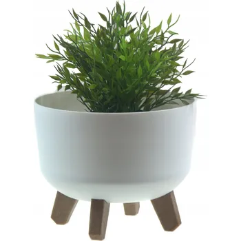 Květináč Květináč plast béžový, bílý Duda-Pol 24 cm x 24 x 19,5 cm