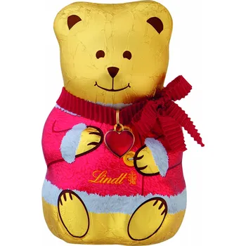 Čokoláda Lindt TEDDY v svetru červeno-zelený 100g