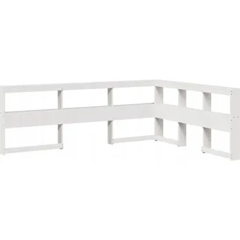 Knihovna Regálová knihovna ve tvaru L bílé 140 cm masivní borové dřevo