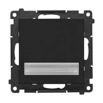 LED osvětlení, 230 V / 1,1 W, barva světla studená bílá, Simon 55 TOS5K.01/149, černá metalizovaná