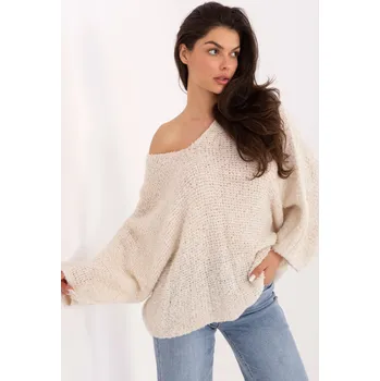 Dámský svetr FPrice Svetr s širokými rukávy světle béžový Velikost: UNI