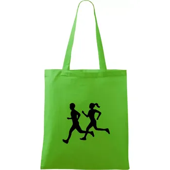 Nákupní taška Bezci - žena a muž (Moňas) - Taška bavlněná - 42 x 38 cm ( Apple Green )