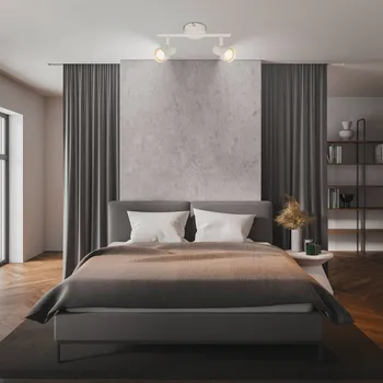 Lampička Briloner Stropní bodové světlo Tapp, bílý, délka 28 cm, 2-křídlový, kov, GU10 bílá 2 x 9 W LED