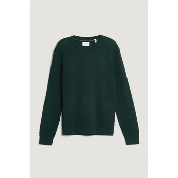 Pánské oblečení SVETR GANT TEXTURED COTTON MERINO C-NECK TARTAN GREEN