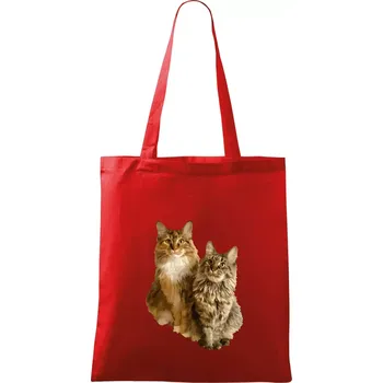 Nákupní taška Kočky vectorizované (Moňas) - Taška bavlněná - 42 x 38 cm ( Červená )