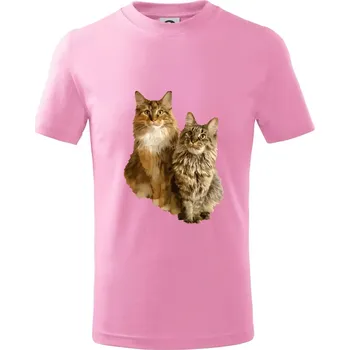 Kočky vectorizované (Moňas) - Tričko dětské bavlněné - 98 cm / 2 roky ( Růžová )