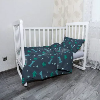 Povlečení Sablio Mikroplyšové dětské povlečení do postýlky Kostičky - 100x135 / 40x60