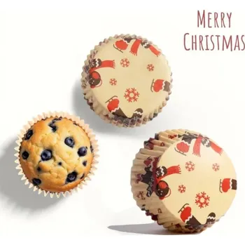 Formička Dortisimo Košíčky na muffiny béžové s vánočními motivy (75 ks)