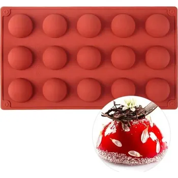 Forma na pečení Dortisimo Silikonová forma na pečení/na mražené dezerty Polokoule 4 cm (na 15 ks) 29 x 17 cm