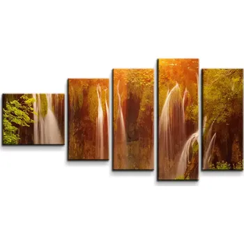 Obraz Sablio Obraz - 5-dílný Vodopád - 100x60 cm