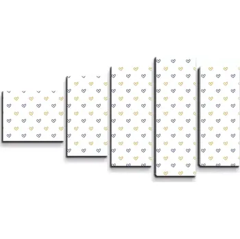 Obraz Sablio Obraz - 5-dílný Malované srdce na bílé - 100x60 cm