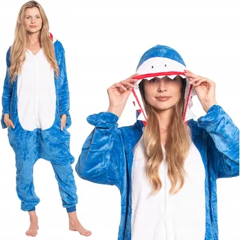 Dámské noční prádlo Nikcorp Kigurumi Onesie Kostým Modrý Žralok S