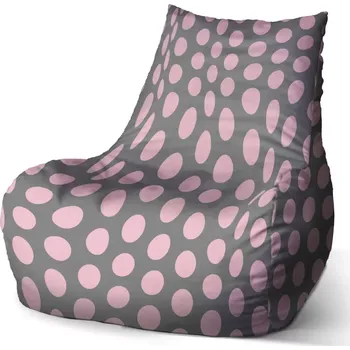 Sedací pytel Sablio Sedací vak Bean Velké růžové puntíky - 100 x 90 x 45 cm