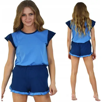 Dámské pyžamo Born2rest dámské pyžamo bavlna modré barvy, velikost XL