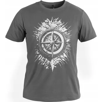 Tričko pánské bavlněné sportovní T-Shirt Voyovnik Kompas White Šedé M