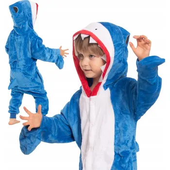 Dětské pyžamo Kigurumi Onesie Kostým Modrý Žralok 115-125