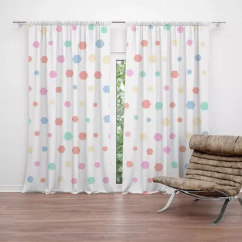 Závěs Sablio Závěs Různě barevné puntíky: 2ks 140x250cm