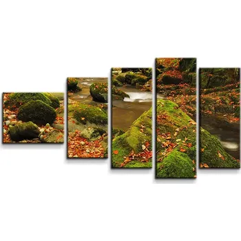 Obraz Sablio Obraz - 5-dílný Most v lese - 100x60 cm