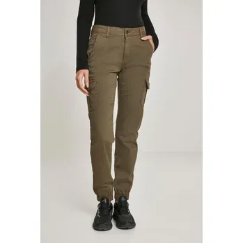 Ladies High Waist Cargo Pants - olive 31