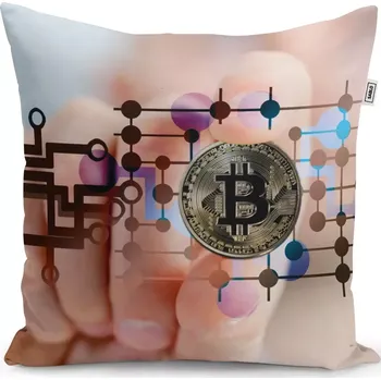 Polštář Sablio Polštář Bitcoin - 40x40 cm