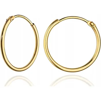 Náušnice KRÁSNÉ ZLATÉ NÁUŠNICE KROUŽKY 17,5mm 585 KRUH RING