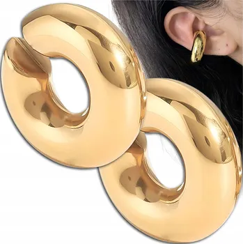 Náušnice Zlaté náušnice na ucho z CHIRURGICKÉ OCELI 316L pozlacené 18K masivní